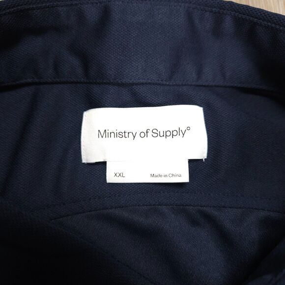 Ministry of Supply Apollo Polo Shirt Men's XXL Navy Stretch Casual NWT - Picture 4 of 12